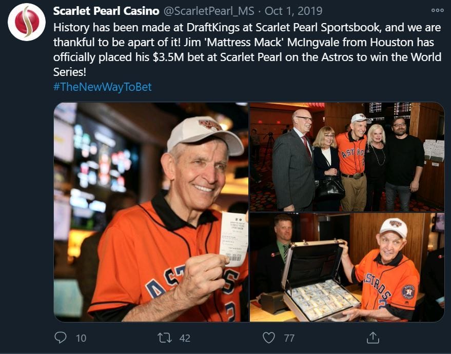 Mattress Mack' bets $10M to win $73M on Astros to win World Series