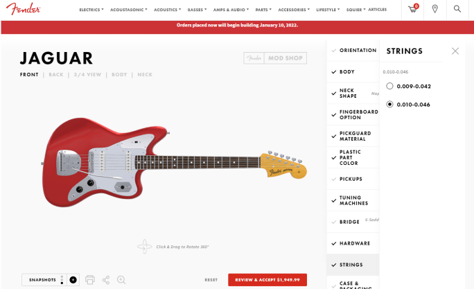 Fender Guitar Builder Customization